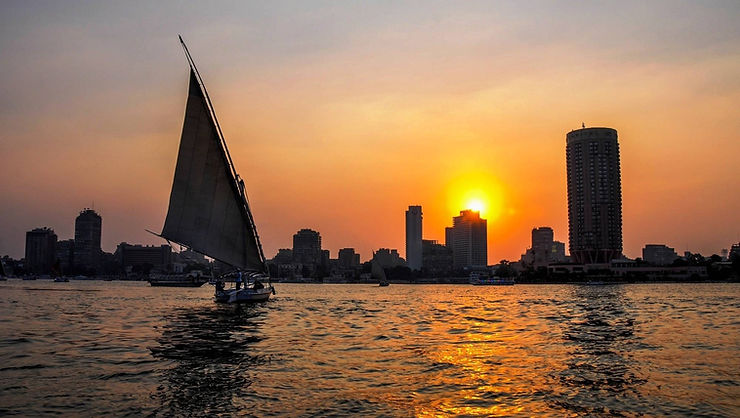 Felucca on the Nile, a sailboat. One of the best things to do and see in Cairo Egypt