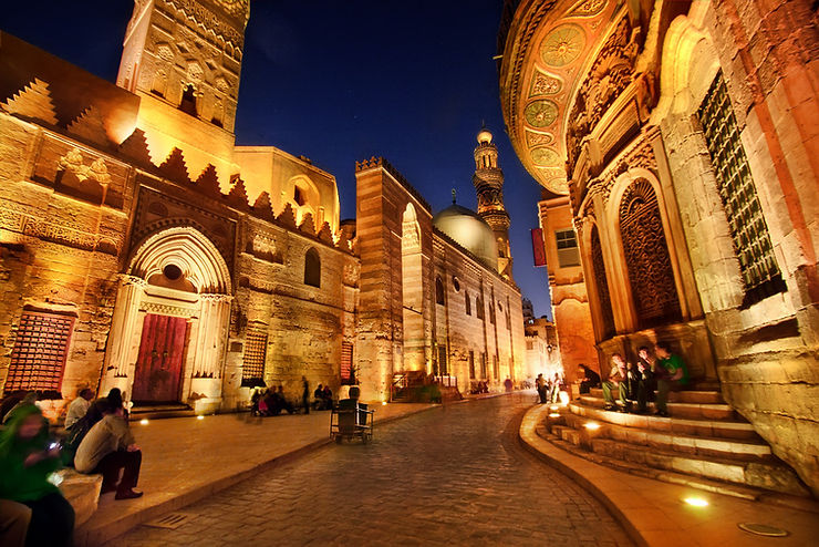 Muizz Street or Muez street in Islamic Old Cairo, Egypt. Historic Cairo is one of UNESCO's World Heritage Sites in Egypt