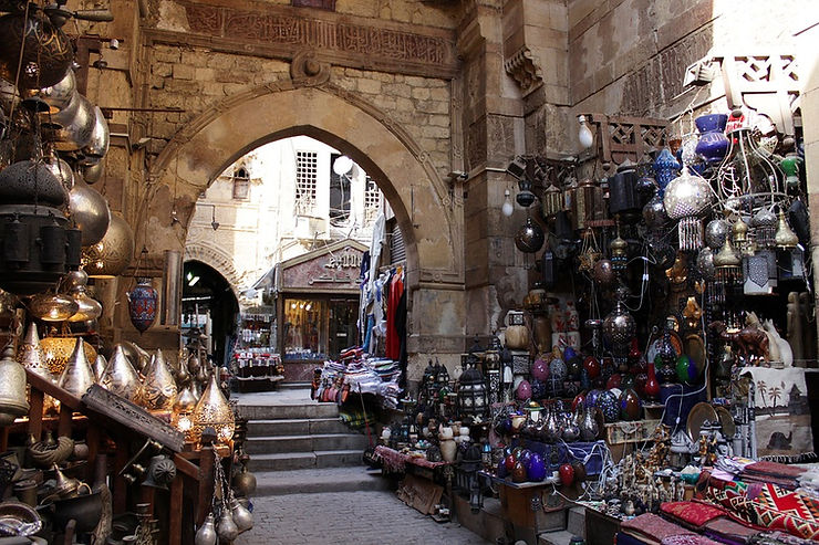 Khan el Khalili in Old Cairo. Historic Egypt is one of UNESCO's world heritage sites in Egypt