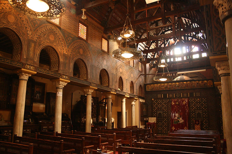 hanging church in coptic cairo, egypt. best churches, cathedrals and monasteries in egypt
